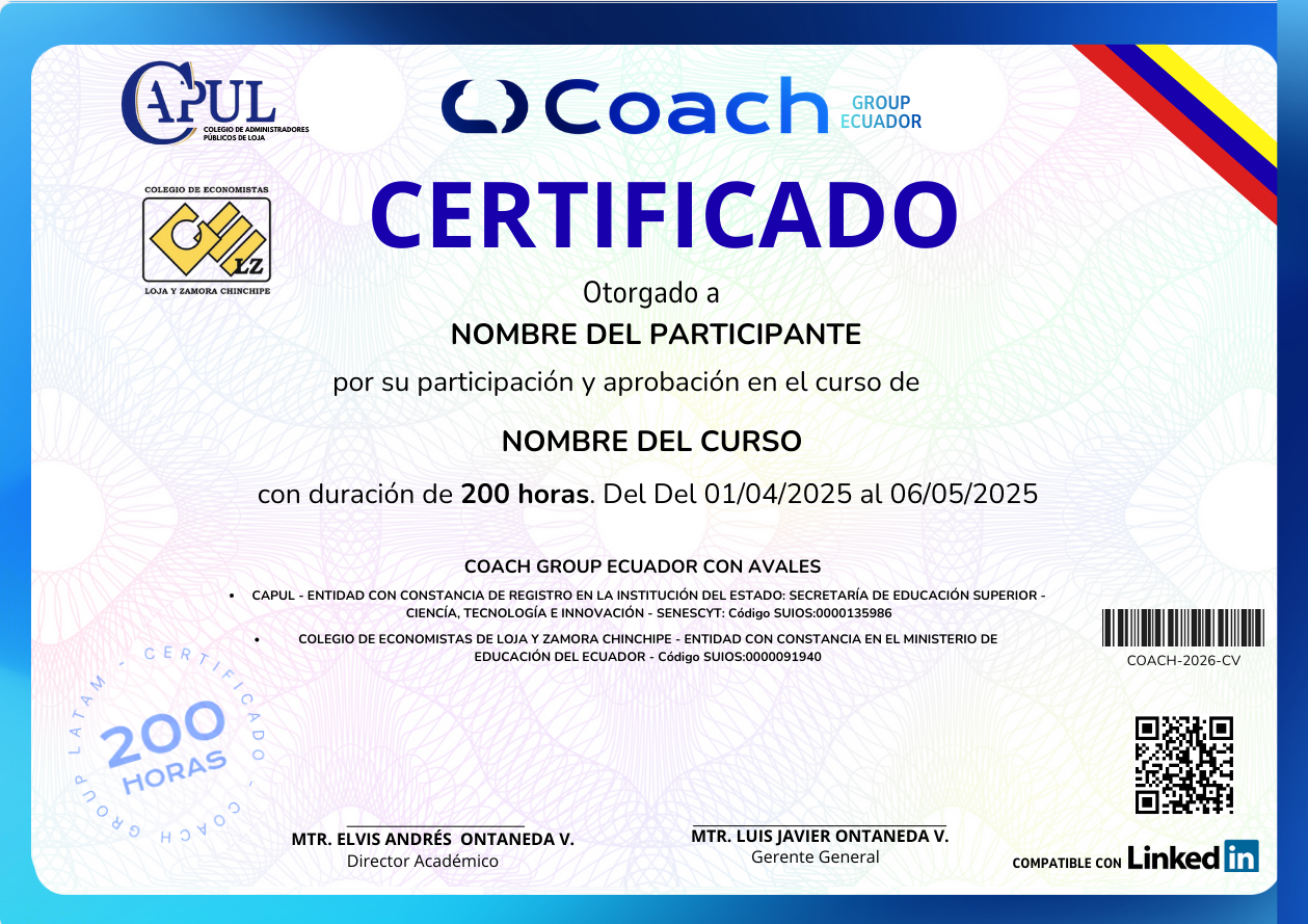 Certificado 200 horas